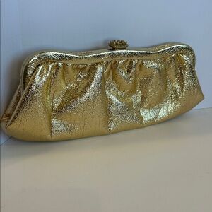 Vintage Mid Century Gold Clutch Bag